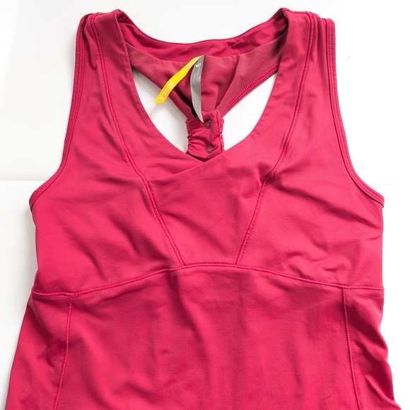 Lolë Pink Racerback Tank Top With Integrated Bra In Size Medium - Picture 10 of 13